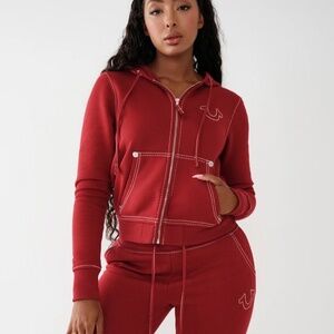BIG T STITCH LOGO ZIP HOODIE
